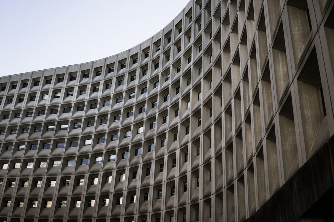 FHA support animals — a curved building with lots of windows in it
