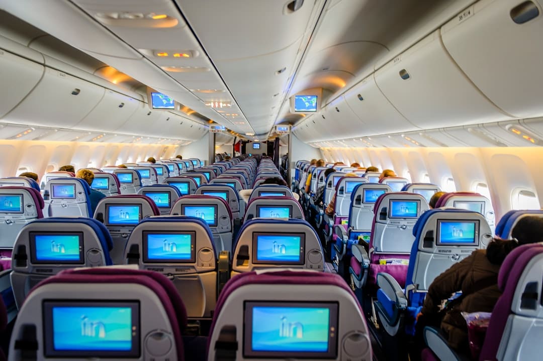 Air Carrier Access Act — blue and white airplane seats